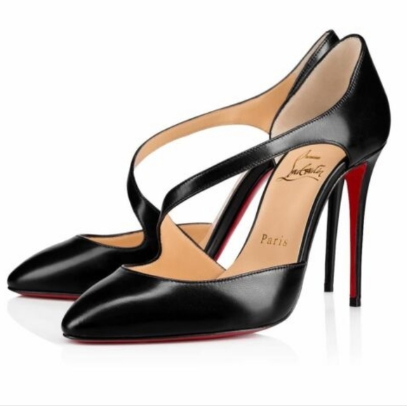 Christian Louboutin Shoes Black Catchy One Heels 100 Pump Size 41 - Picture 2 of 10